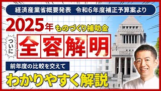 【最新情報】2025年ものづくり補助金　全容解明　最大4,000万円　製造業　情報通信業　必見　経済産業省　過去比較　わかりやすく解説します