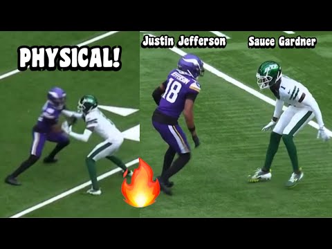 Justin Jefferson Vs Sauce Gardner REMATCH! 🔥 (WR vs CB) Jets Vs Vikings 2024 highlights