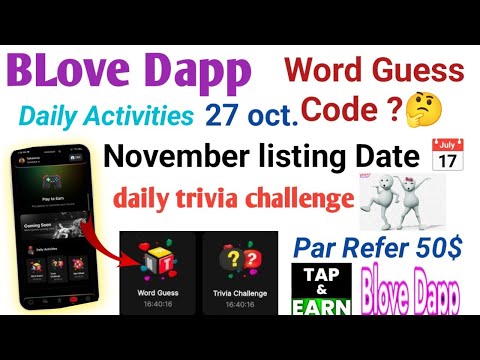 BLove Dapp 27 October task ✅ BLove Dapp Air Drop kab milega ? BLove Tokan list now