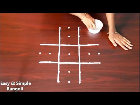 Deepawali special Muggulu design with 7X3 dots | Diwali festival deepam kolam Rangoli design 2024