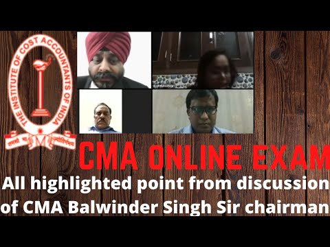 All highlighted points of CMA Dec 2020 Online exams | CMA Balwinder Singh Sir past president|