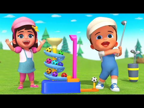 Learning Colors for Toddlers with Little Babies Fun Play Soccer Golf Balls Slider | Fun Educational