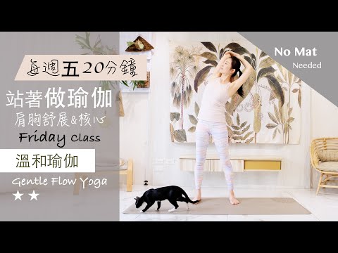 肩胸舒展 | 核心【站著做瑜伽系列/每週五】溫和瑜伽 Gentle Flow Yoga ★ ★ #4k畫質 #流動瑜珈 #字幕 #伸展 #平衡 #健康 #肌力 #核心訓練