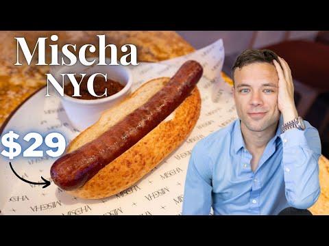 Eating the $29 Hot Dog from Mischa. The Most Expensive Hot Dog NYC. Is it Worth It?