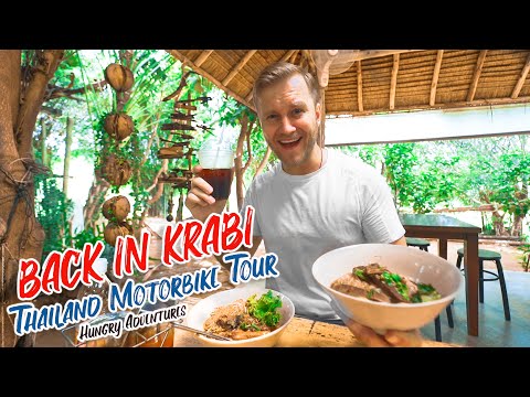 BACK in KRABI / Amazing Monk and Magic Repair / Thai Food and Motorbike Tour in Thailand