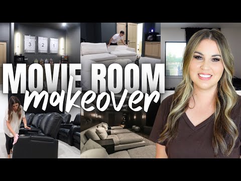 2024 MOVIE ROOM MAKEOVER | MOVIE ROOM TRANSFORMATION 2024 | HUGE ROOM MAKEOVER START TO FINISH