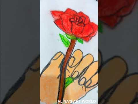 how to draw rose drawing #shorts #artvideo #youtubeshorts #ytshorts #rose