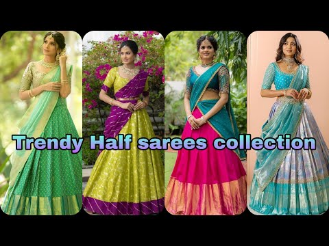 Trendy Half sarees collection #stylish #halfsareedesigns  #trendy #southindiansarees