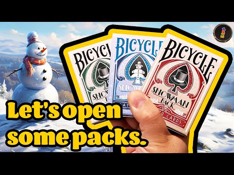 LET IT SNOW!!! Bicycle Snowman Back playing cards by Playing Card Decks Dot Com!!