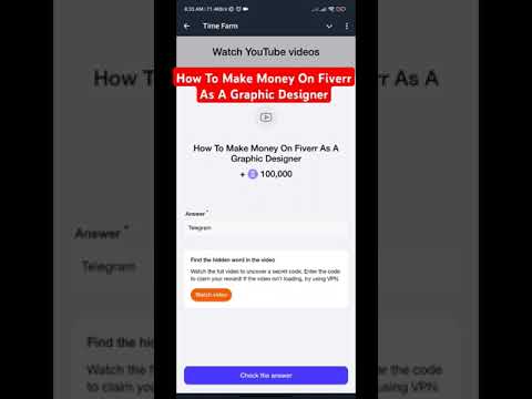 How To Make Money On Fiverr As A Graphic Designer | time farm video code | time farm answer today