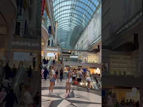 CF Toronto Eaton Centre, a major shopping mall in downtown Toronto, features a glass ceiling!