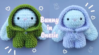 💚🐰Bunny in Onesie Plushie Crochet/Amigurumi Tutorial |Cute, Free Pattern|🐰💜