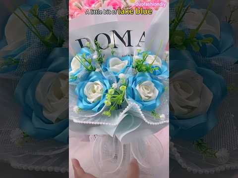 DIY ribbon rose flower gift#diy #flowers #gift #craft #handmadegifts #rose #diycrafts #ribbon #diy