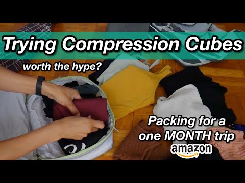 Minimalist Packing with Travel COMPRESSION CUBES| ONE MONTH TRIP