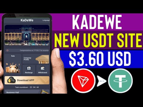 KaDeWe.VIP | New USDT Earning Highest Paying Site | Earn USDT Daily | Earn USDT With Withdraw Proof