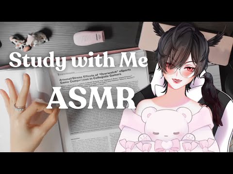 Read Research Papers with A Vtuber - Cozy ASMR Relaxing Work/Study Handcam