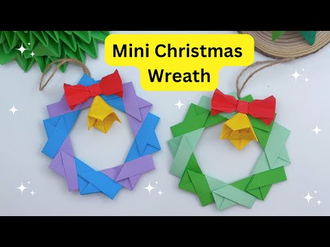 DIY MINI PAPER WREATH / Paper Craft / Easy Origami Wreath DIY /Paper Wreath for Christmas decoration