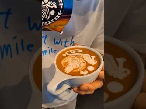 Latte art sea horse 🐎💥 #shorts