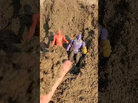 Dumping thanos ironman in sand #thanos #ironmanedit #superhero