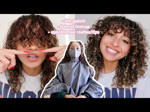 NEW WASH AND GO ROUTINE FOR 3A CURLY BANGS // LIFE UPDATE & HAIRCUT FOOTAGE