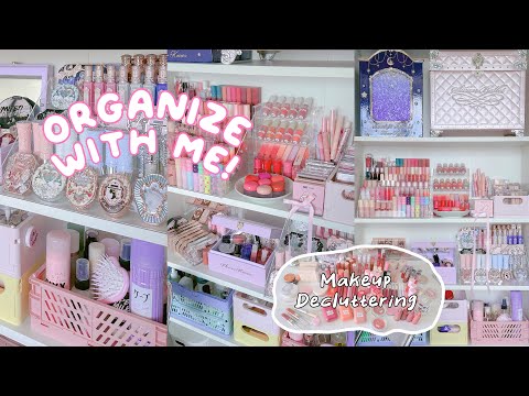 DOWNSIZING MY MAKEUP COLLECTION 🧤 Monthly Decluttering & Aesthetic Vanity Area Makeover 🍡