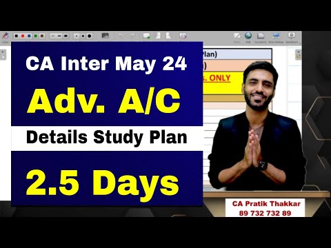 Advance Accounts 2.5 Days Plan CA Inter May 24 Adv Accounts important questions topics chapters