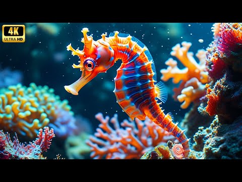 Aquarium 4k VIDEO (ULTRA HD) - Charming Fish of the Coral Reef Ecosystem - Marine Life, Sea Animals