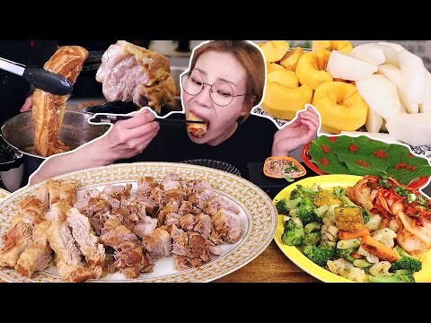 김장 김치에 삼겹살&항정살 된장 수육 1.7.kg!!!! 후식은 과일~💛 241125/Mukbang, eating show