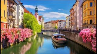 Ljubljana Walking in the Rain (Slovenia) 🇸🇮 4K