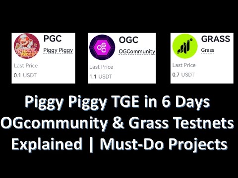 Piggy Piggy TGE in 6 Days! OGcommunity & Grass Testnets Explained | Must-Do Projects!