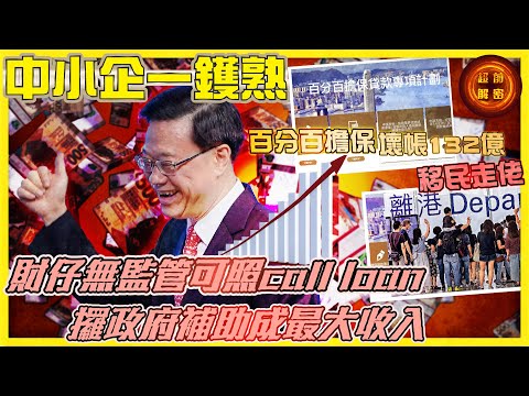 中小企一鑊熟 🔥財仔無監管可照call loan🔥攞政府補助成最大收入🔥百分百擔保壞帳132億🔥移民走佬