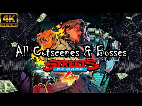 Streets of Rage 4 - All Cutscenes & Bosses (Game Movie) 4K