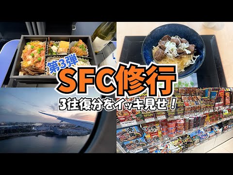 【SFC修行第3弾】SFC修行3週間分を一気見せ！ただ飛行機に乗って、空港で何かを食べている動画です♪