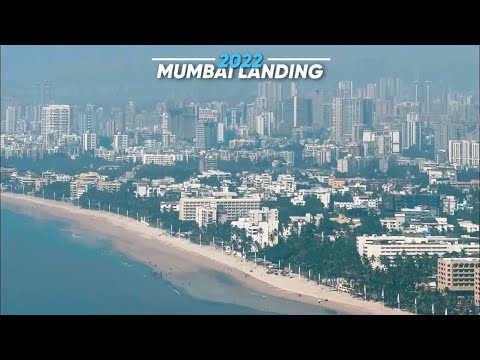 Landing at Mumbai Airport with Amazing Views of Mumbai City 2022 - 4K