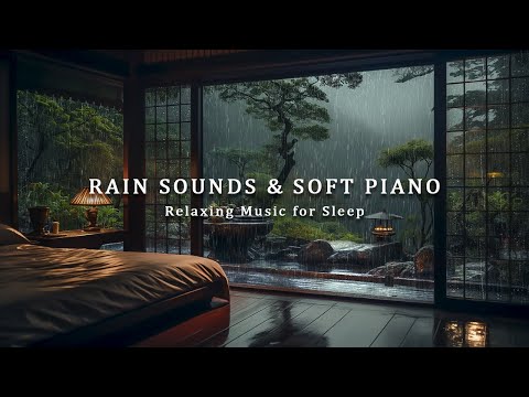 3 Hours Relaxing Sleep Music with Rain Sounds - Soothing Piano Music in the Bedroom to Reduce Stress