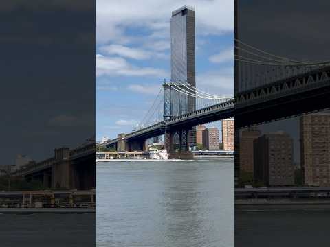 Stunning view of the Manhattan Bridge and the Brooklyn Bridge from Pebble Beach, DUMBO, Brooklyn!