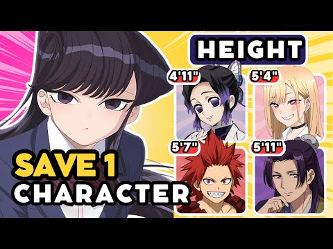 Save 1 ANIME CHARACTER for each HEIGHT 📏🔥 | ANIME QUIZ