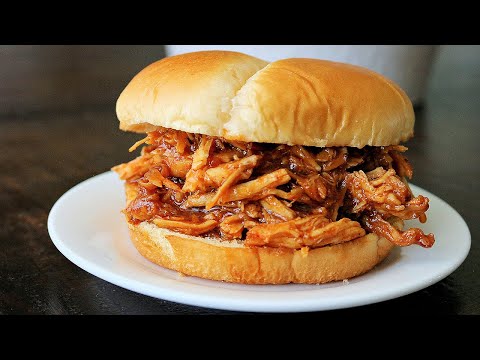 The Best Crockpot BBQ Chicken (Easy BBQ Chicken Sandwiches)