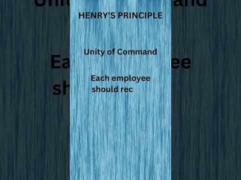 Unity of Command #principles of management #Henry principles