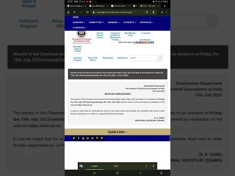 |CA Result date Official Announced | CA Final Result date Out | Latest Notification |