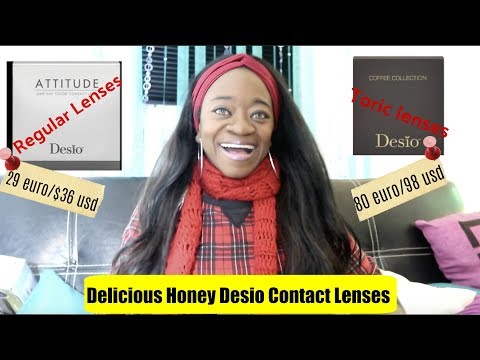 Desio Delicious Honey on Dark Eyes Attitude Collection and toric lenses