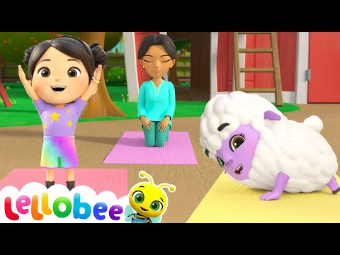 Farm Yoga Fun: Learning New Poses with Friends | 🌻Lellobee City Farm - Kids Playhouse Song Mix