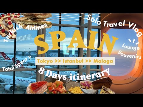 Malaga, Spain solo travel vlog🇪🇸5 days itinerary,Andalusia,Turkish Airlines,Lounge,Istanbul Airport,