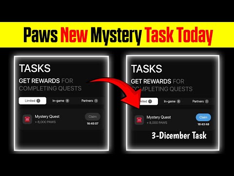 paws mystery quest today | paws mystery quest | 8000 paws mystery quest | paws airdrop new task