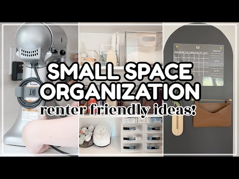 SMALL SPACE ORGANIZATION ON A BUDGET 2023 / RENTER FRIENDLY KITCHEN ORGANIZATION HACKS & IDEAS