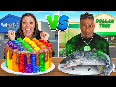 DOLLAR STORE VS WALMART FOOD CHALLENGE!!