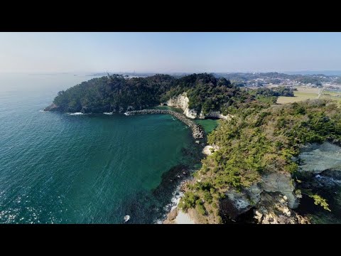 【釣り用海底地形調査】七ヶ浜南東部 ドローン空撮（花渕崎→鼻節神社下→花淵灯台下）