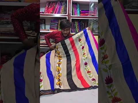 Ghicha Silk Saree | Ghicha Tussar Saree | Tussar Saree | Ghicha| Tussar Hand Print |Wh us-9064262150