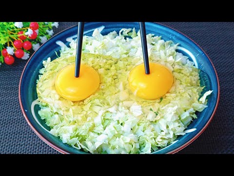 Easy Cabbage Egg Pancake: So Delicious ! 白菜鸡蛋饼：简单又美味的做法！Quick and Tasty ! Healthy Will Surprise You!