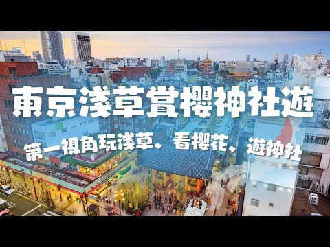 【日本旅遊】淺草逛街賞櫻花、尋找今戶神社的可愛招財貓⛩️｜日本旅遊Vlog、4K